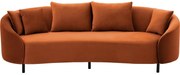 Goossens  bruin, stof, 3-zits, modern design