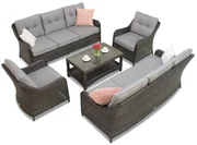Toledo Coffee 8 antraciet Garden Point luxe technorattan meubelset