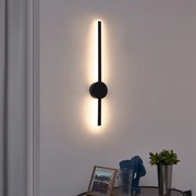 Moderne wandlamp zwart 60cm incl. LED - Clockwise
