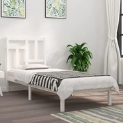 vidaXL Bedframe massief hout wit 75x190 cm 2FT6 Small Single