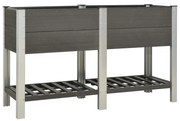 vidaXL Plantenbak verhoogd met schap 150x50x90 cm HKC grijs