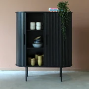 Wandkast Zwart - 100x40x118cm.