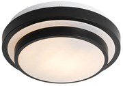 Moderne plafondlamp zwart met wit 25 cm IP44 - Walden