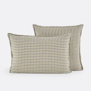 Kussensloop in gewassen linnen, Acélie Kaki