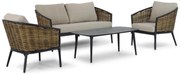 Stoel en Bank Loungeset 4 personen Aluminium/wicker Grijs  Lifestyle Garden Furniture Nice