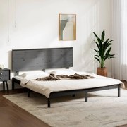 vidaXL Bedframe massief hout grijs 180x200 cm 6FT Super King