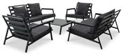 vidaXL 5-delige Loungeset met kussens aluminium donkergrijs
