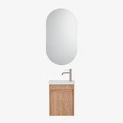 Narek Zwevend Houten Badkamermeubelset Met Geïntegreerde Wastafel Ash Brown & Ovaal Met Opbergruimte Zwart 50x90 Cm Oricsa & Bruin - Mokka - Sklum