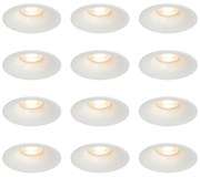 Set van 12 inbouwspots wit GU10 50mm - Gijs
