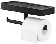 Tiger Carv Toiletrolhouder - dubbel - met planchet - zwart 800240