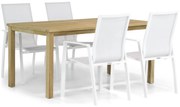Tuinset 4 personen 160 cm Aluminium/textileen Wit Lifestyle Garden Furniture Ultimate/Weston