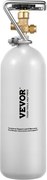 VEVOR CO2-tank (2 kg) CO2-fles van gelegeerd staal, CO2-luchttank met grijze spuitcoating, DIN477-ventiel, handvat en instelbare druk, TÜV-goedgekeurde gascilinder voor het tappen van tapbier