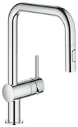GROHE Minta Keukenkraan - draaibare/uittrekbare uitloop - 2 straalsoorten - chroom 32322002