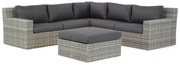 Hoek loungeset 5 personen Wicker Grijs  Garden Collections Amico