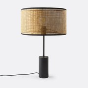 Tafellamp van metaal en rotan, Cara