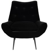 Dutchbone Glodis Lounge Fauteuil Zwart Velvet