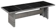 vidaXL Tuintafel 240x90x74 cm poly rattan en glas