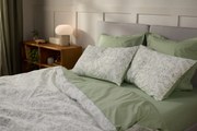 Emma Percal Dekbedovertrek 240x220 cm Groen Eucalyptus &amp; Beige