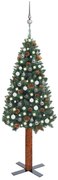 vidaXL Kerstboom met LED's en kerstballen smal 180 cm PVC groen