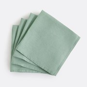 Set van 4 servetten van gewassen linnen Victorine