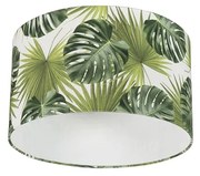 Stoffen Katoenen lampenkap blad dessin rond 35/35/20 - Leaf Modern
