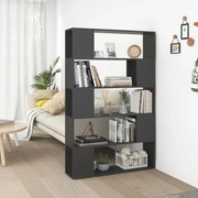 vidaXL Boekenkast/kamerscherm 100x24x155 cm spaanplaat grijs