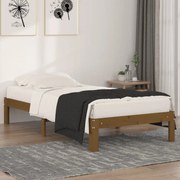 vidaXL Bedframe massief hout honingbruin 90x190 cm 3FT single