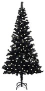 vidaXL Kunstkerstboom met LED's en standaard 240 cm PVC zwart