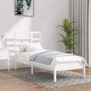 vidaXL Bedframe massief hout wit 75x190 cm 2FT6 Small Single