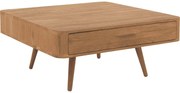 Goossens Salontafel Bjarte vierkant, hout eiken blank, stijlvol landelijk, 90 x 40 x 90 cm