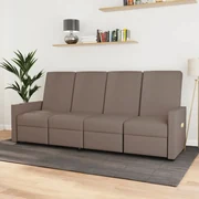 vidaXL Massagestoel 4-zits verstelbaar stof taupe