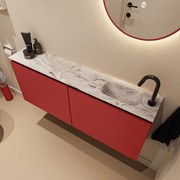 Mondiaz Ture DLux toiletmeubel 120cm fire met wastafel glace rechts met kraangat