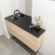 Mondiaz Olan 120cm toiletmeubel washed oak met wastafel urban links geen kraangat