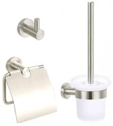 Best Design Ore toiletset met toiletborstelgarnituur closetrolhouder en handdoekhaak RVS 3862750