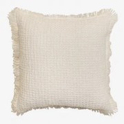 Vierkant Kussen 45x45 Cm Van Seyrig-katoen Beige – Crème - Sklum