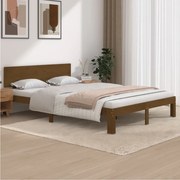 vidaXL Bedframe massief grenenhout honingbruin 140x190 cm