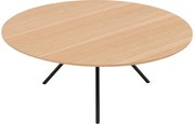 Goossens Salontafel Bo rond, hout eiken blank, modern design, 80 x 31 x 80 cm