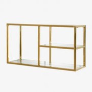 Wandplank Van Glas En Staal Amelia Goud - Sklum