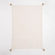 Geruite Deken Van Paraiba-katoen Gardenia Wit - Beige – Linnen - Sklum