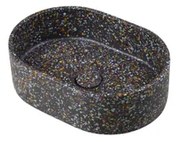 Ideavit Rock Waskom 40x28x12cm ovaal concrete beton Terrazzo 290291-E2