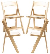 Pak 4 opvouwbare galastoelen met kussen met gouden effect