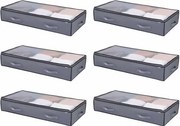VEVOR Onderbed Opbergtas 6-pack (996 x 500 x 180 mm) Onderbedcontainer met transparante deksels (90 L), Opbergdoos Organizer voor Kleding Schoenen Slaapkamer
