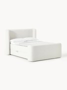 Bouclé boxspring bed Perla met opbergruimte