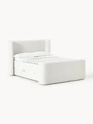 Bouclé boxspring bed Perla met opbergruimte