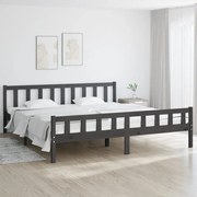 vidaXL Bedframe massief hout grijs 200x200 cm