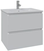 Adema Chaci Badkamermeubelset - 60x46x57cm - 1 keramische wasbak wit - 1 kraangat - 2 lades - mat wit SW1212762/SW733780