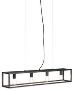 Eettafel / Eetkamer Industriële hanglamp zwart 4-lichts - Cage 4 Industriele / Industrie / Industrial E27 Binnenverlichting Lamp