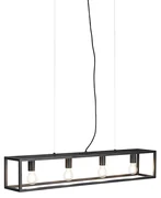 Eettafel / Eetkamer Industriële hanglamp zwart 4-lichts - Cage 4 Industriele / Industrie / Industrial E27 Binnenverlichting Lamp