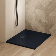 Saniclear Lino douchebak 80x80cm met stone finish zwart