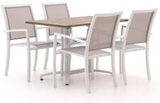 + 10% kassakorting | Diningset Bellagio  | 4 personen kunststof | Tuinset stapelbaar | 5-delig | Kees Smit Tuinmeubelen